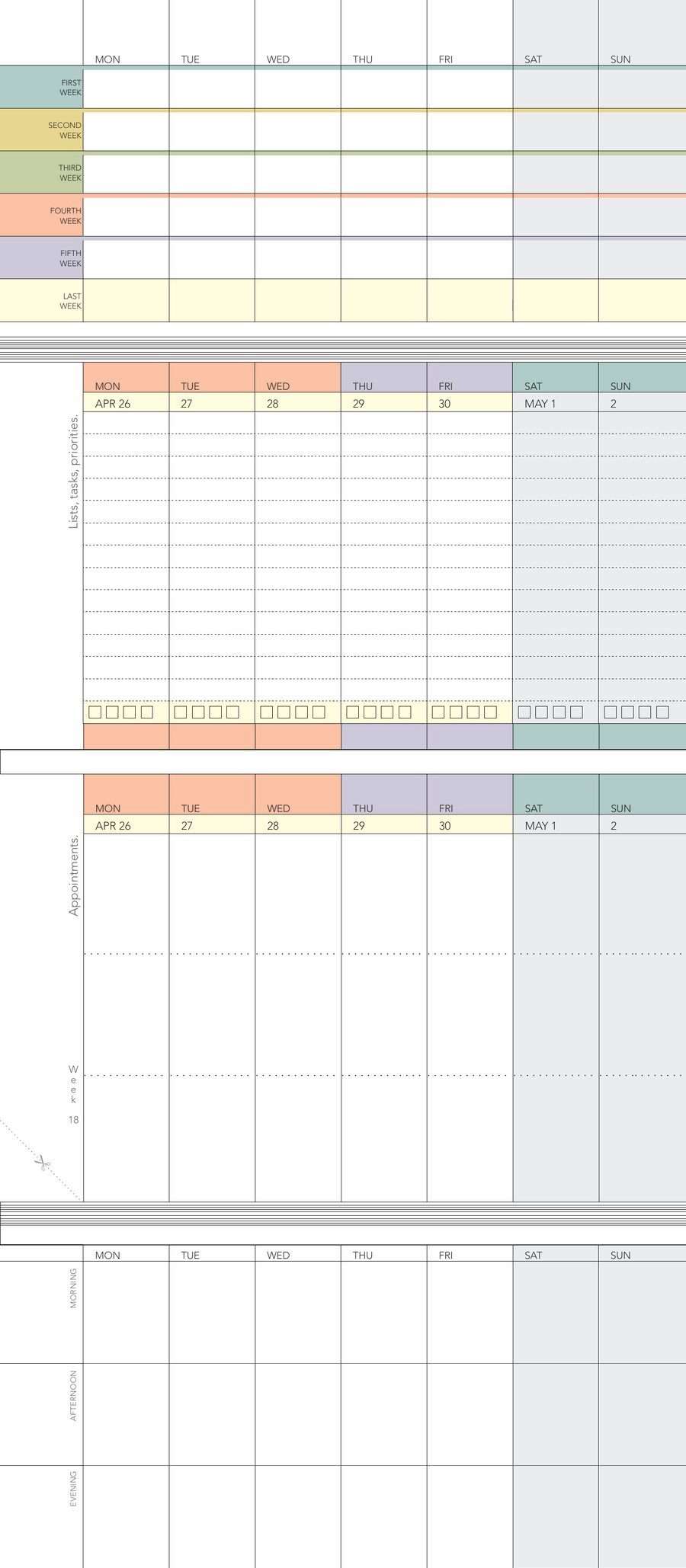 2027 WeekDate weekly paper planner — full open spread