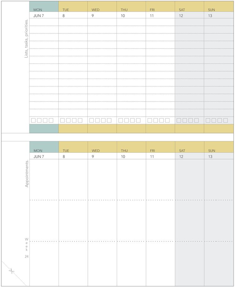 2027 WeekDate weekly paper planner — Specifics page
