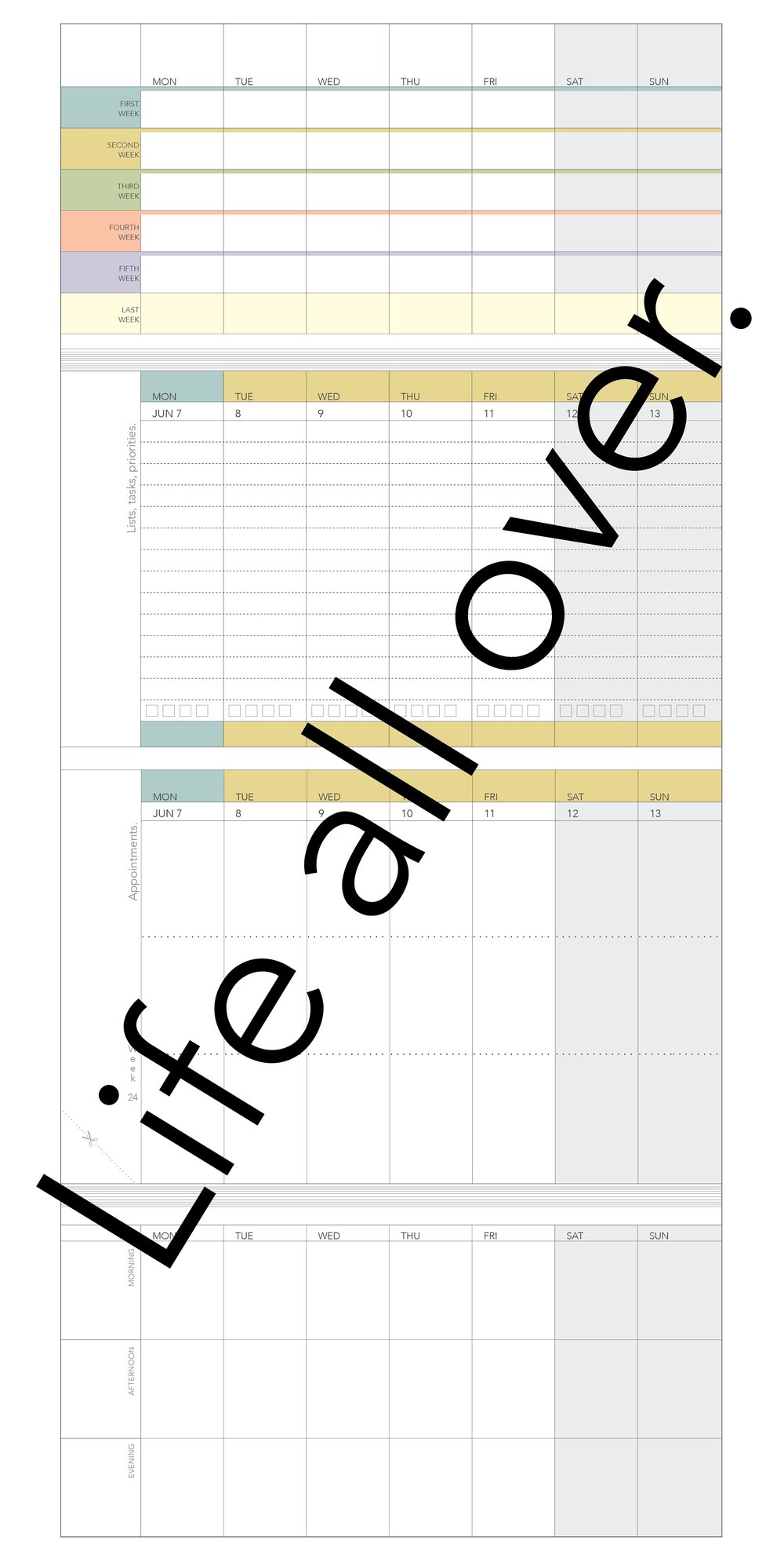 WeekDate life all over — see your whole week at a glance on paper