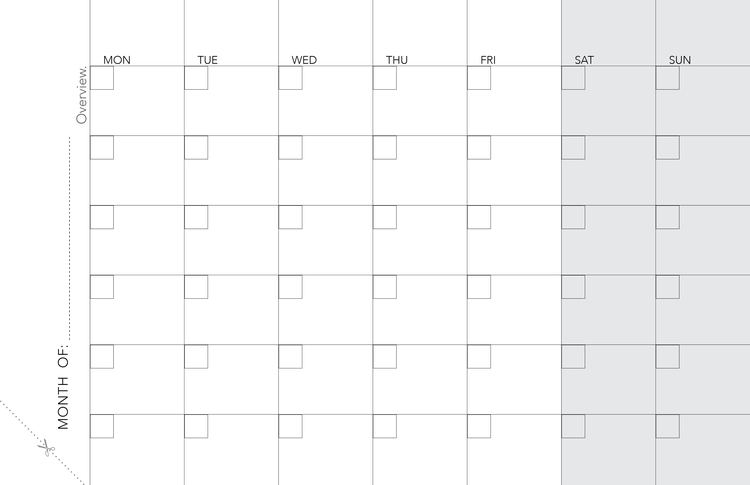 WeekDate Whenever weekly paper planner — Monthly overviews page
