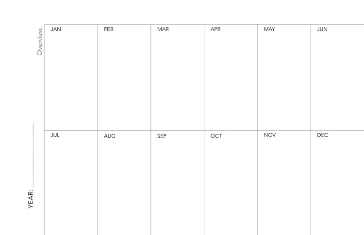 WeekDate Whenever weekly paper planner — Year at a glance page