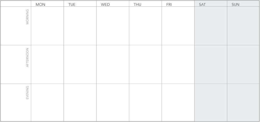 WeekDate weeklies — your set weekly schedule in the paper planner